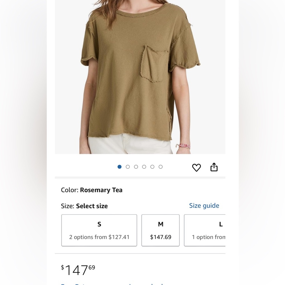 FREE PEOPLE Dark green Tee